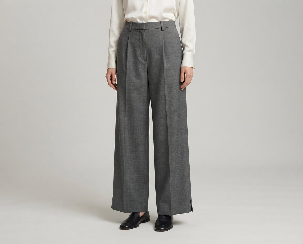 Pantalone a palazzo dark grey V_GLA7736
