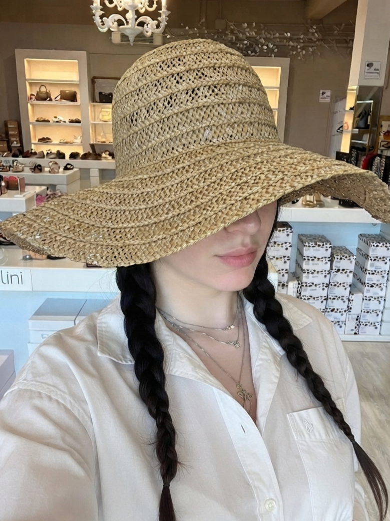 Cappello intrecciato mare V_CAP004G