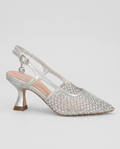 Slingback con strass argento V_GD397A