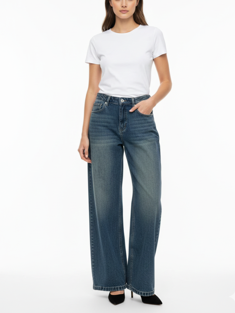 Jeans Denim Blu a palazzo - V_50100J