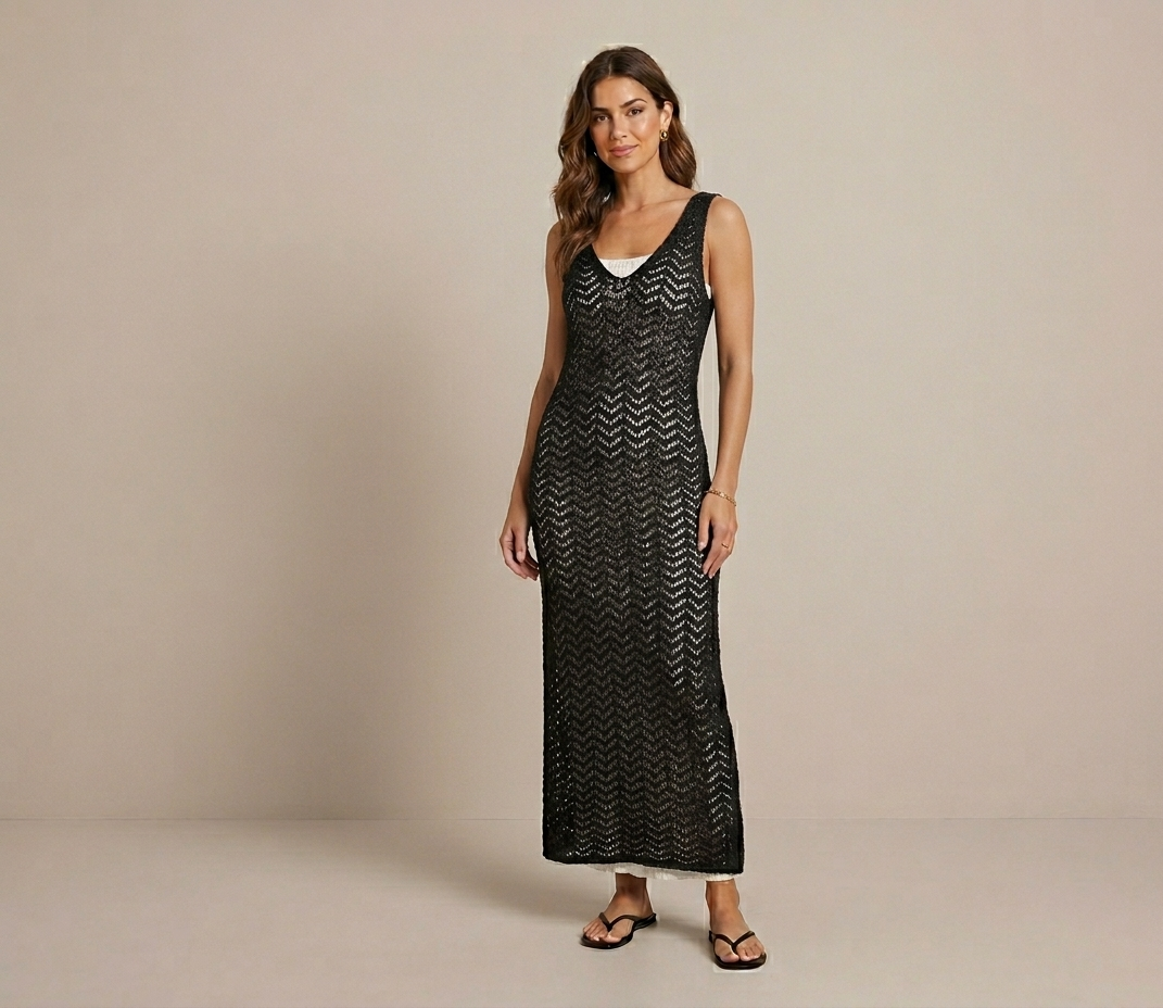 Abito lungo in lurex V_LUREX