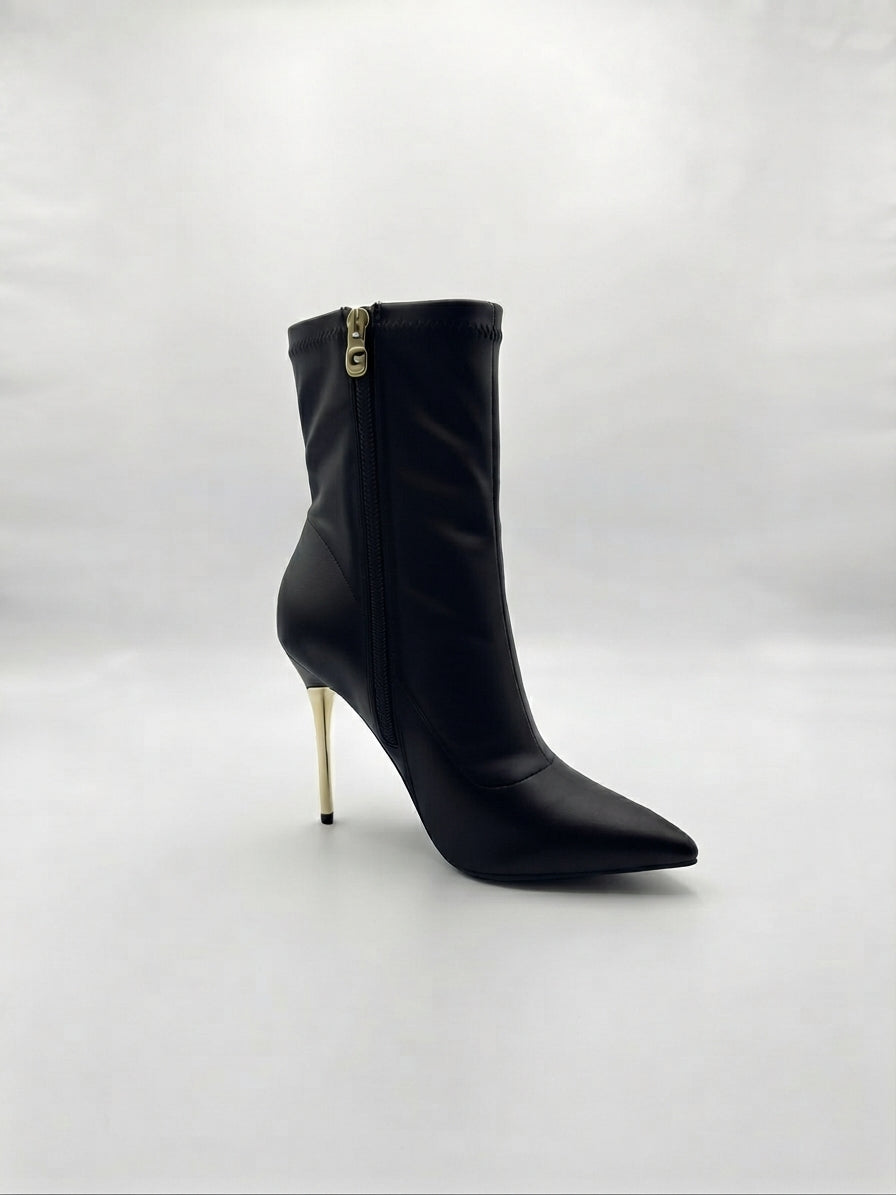 Stivaletto calzino con tacco oro - V_GP847