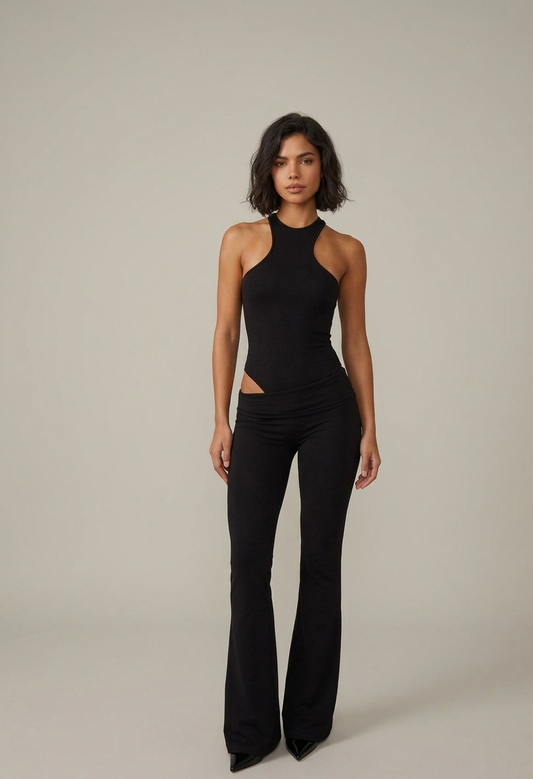 Tuta nera cut out V_109200N