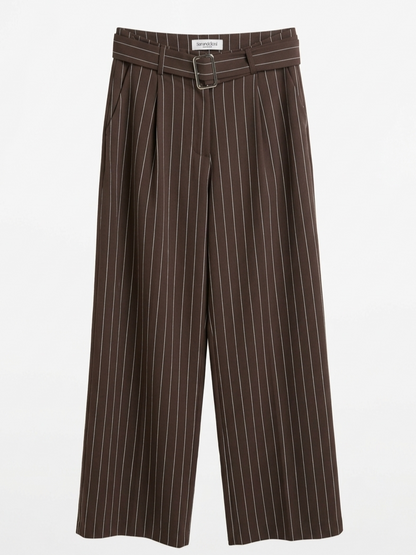 Pantalone gessato marrone - V_1923