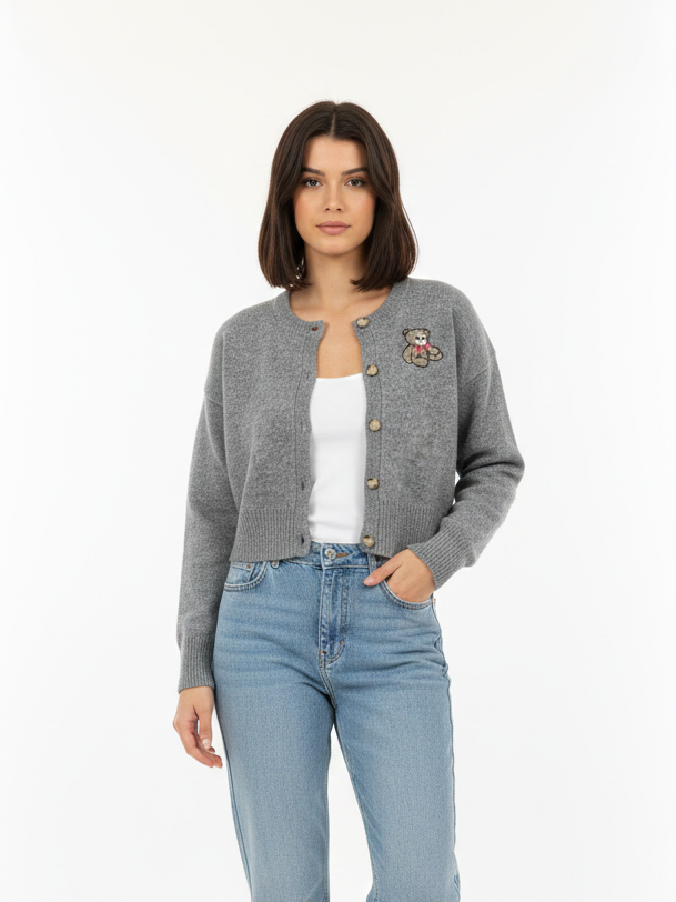 Cardigan Teddy Grigio - TEDDY