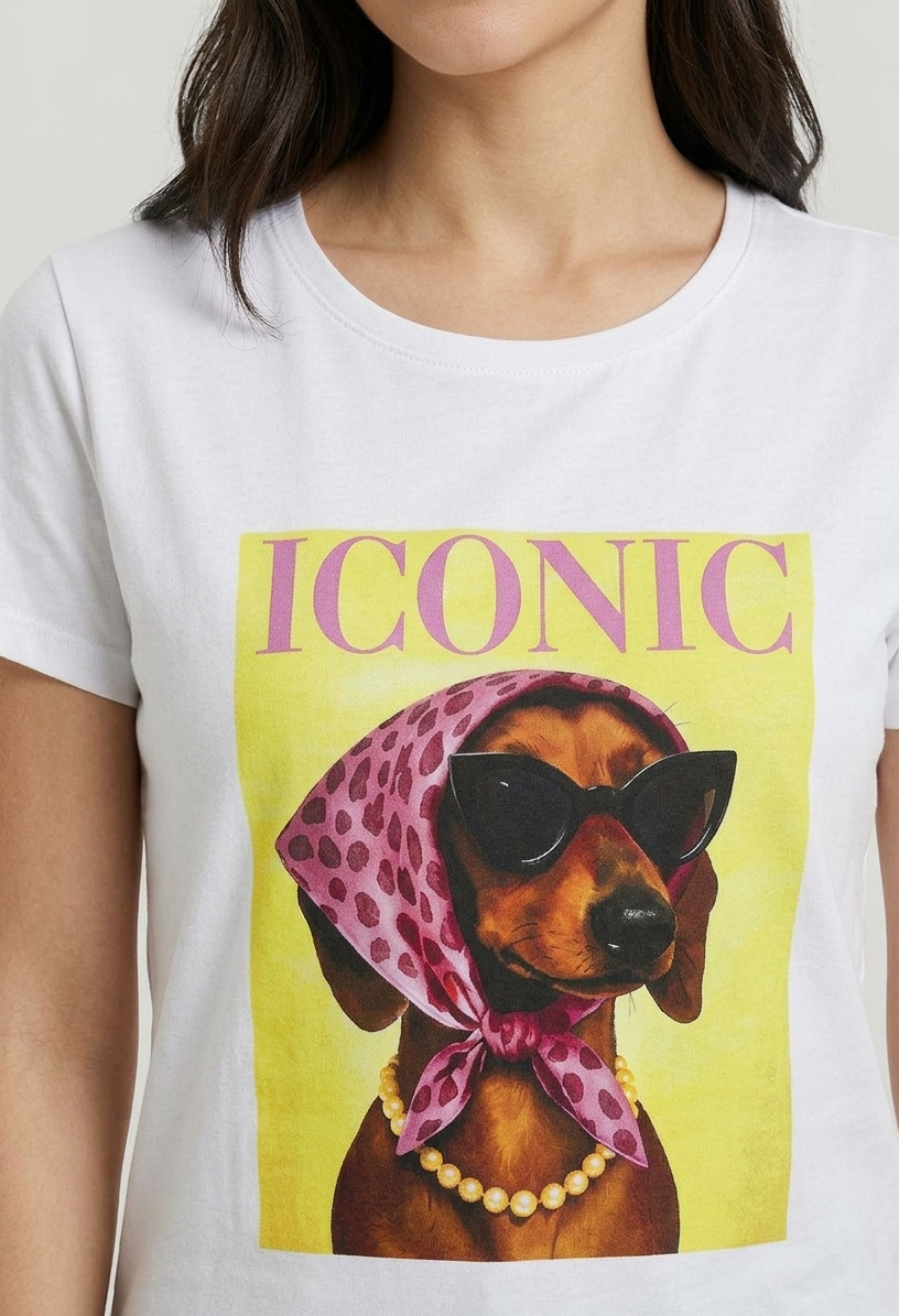 T-shirt in fantasia in cotone summer V_132900