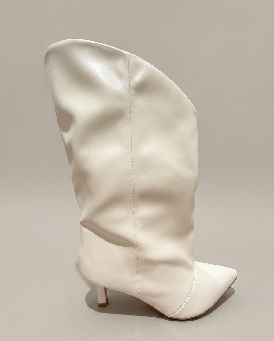 Stivaletto 3/4 arricciato latte V_G77L