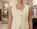 Gilet con bottone V_LMMARRO