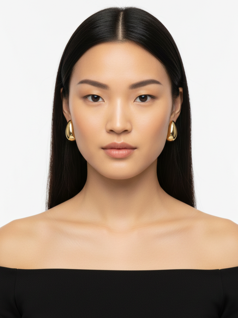 Orecchini Oval Drop Studs - TOVAL