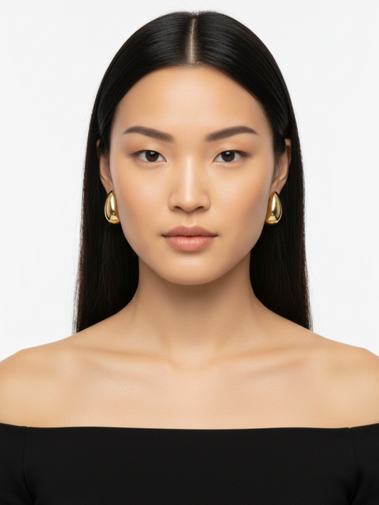 Orecchini Oval Drop Studs - TOVAL