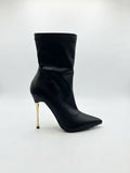 Stivaletto calzino con tacco oro - V_GP847