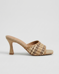 Ciabatta con tacco in raffia beige V_GP981B