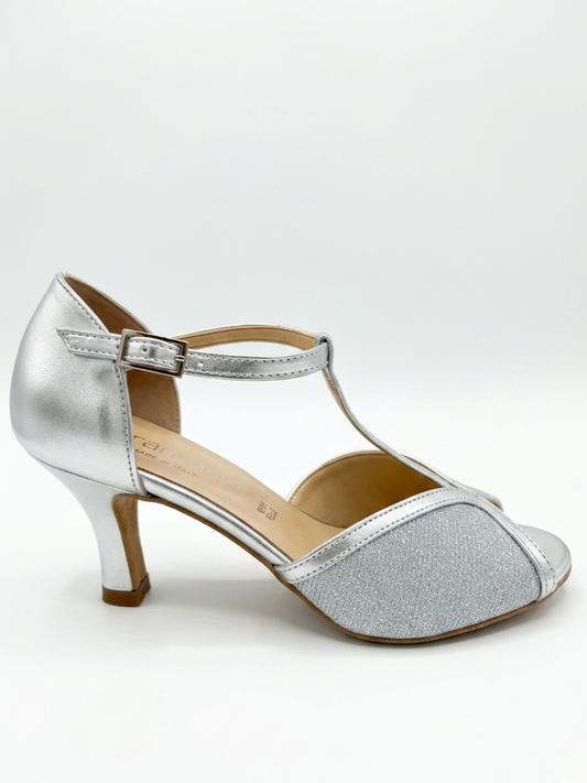 Scarpa da ballo silver con inserti glitter - V_9280SI