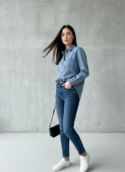 Camicia jeans ciliegia 300300