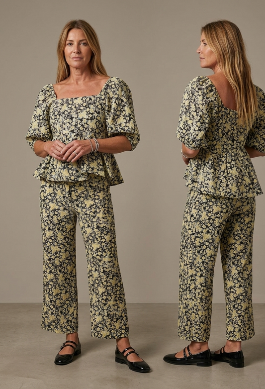Top fiorellini con spalline a campana GLAMOROUS V_AN4801
