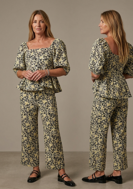 Pantalone fiorellini GLAMOROUS V_4802
