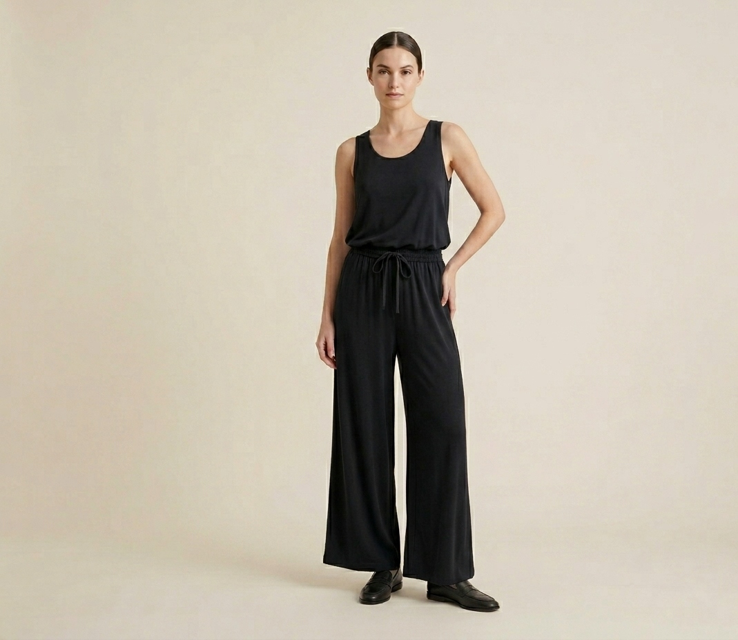 Pantalone a palazzo satin V_DTL9022