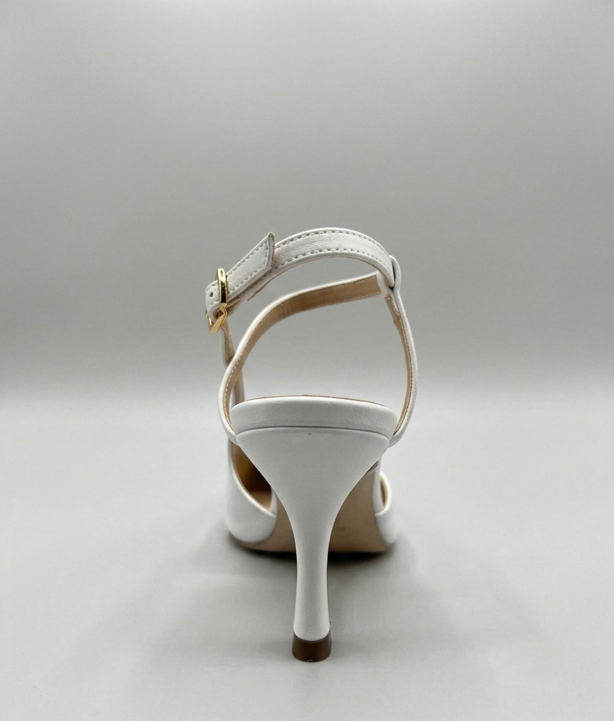 Slingback in pelle bianco sposa V_2164M05