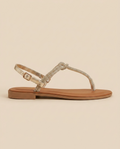 Sandalo infradito flat strass platino - V_LIDO669
