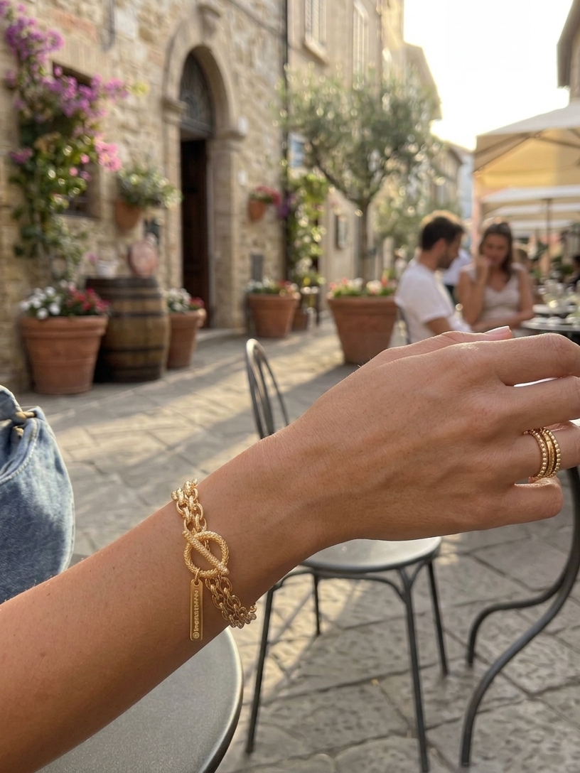 Bracciale catena d'orata CLUB MANHATTAN - V_LINK
