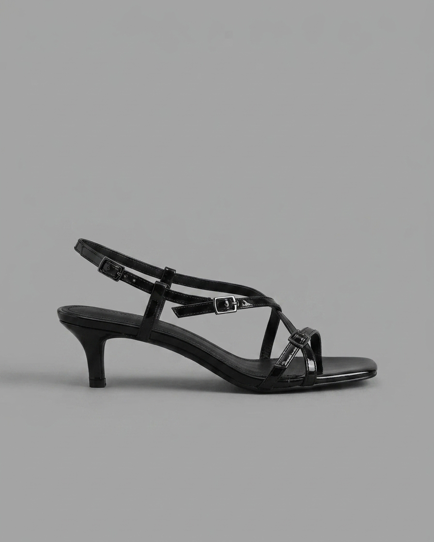 Sandalo con tacco basso intrecciato V_GD455