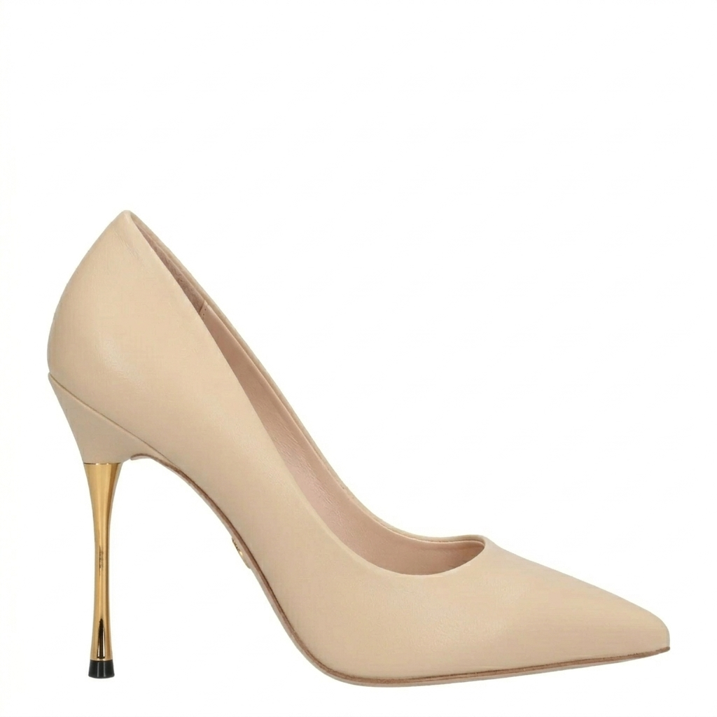 Decolletè beige con tacco oro V_GP846B