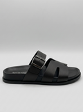 Sandalo fusbet con fasce in pelle nero V_CICI102
