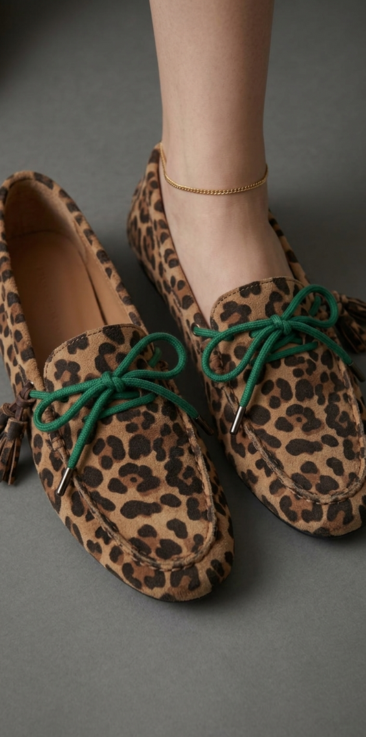 Mocassino leopardato in pelle V_0601C