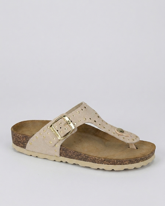 Sandalo in camoscio beige con stelle V_GS828S