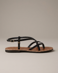 Sandalo infradito in pelle nero V_3068
