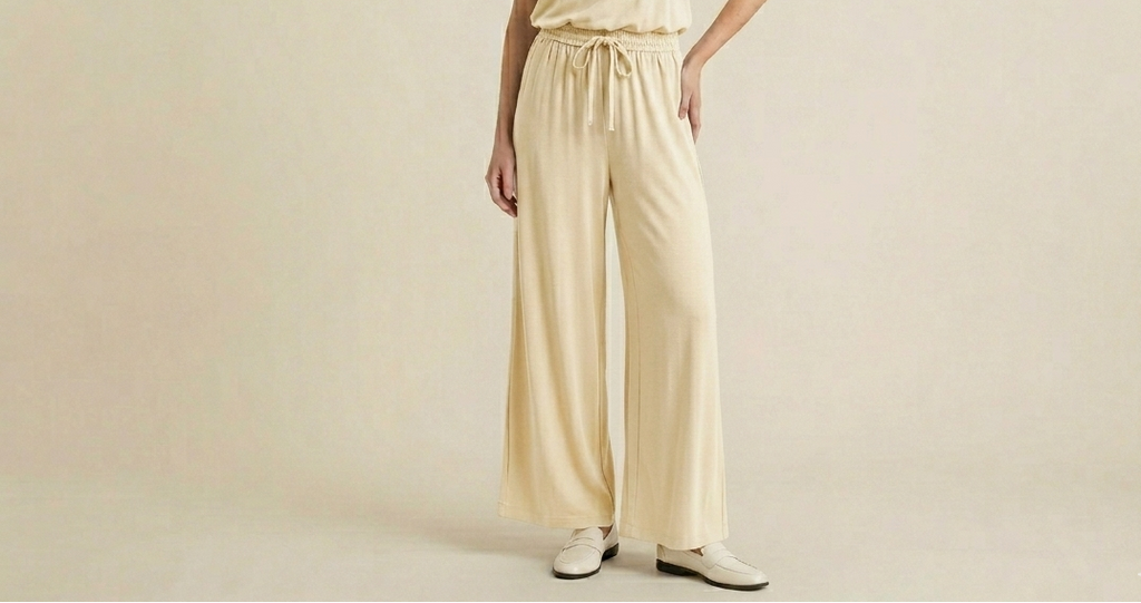 Pantalone a palazzo satin V_DTL9022