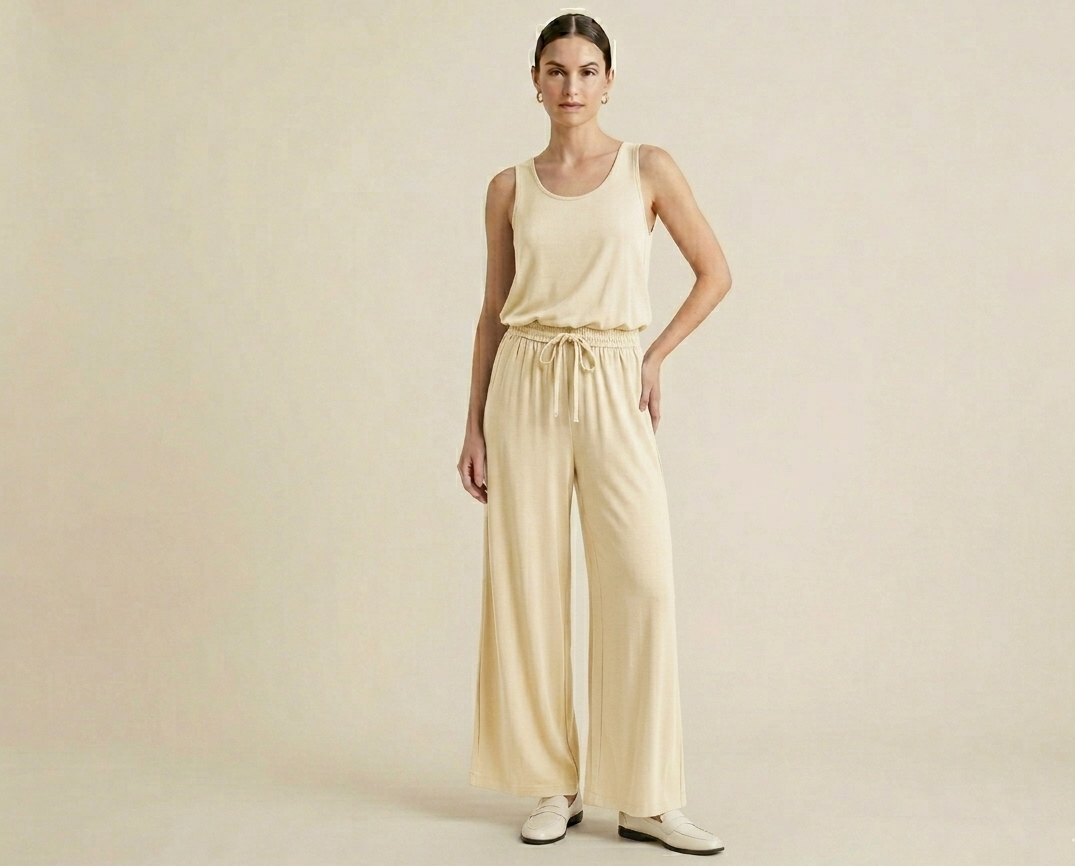 Pantalone a palazzo satin V_DTL9022