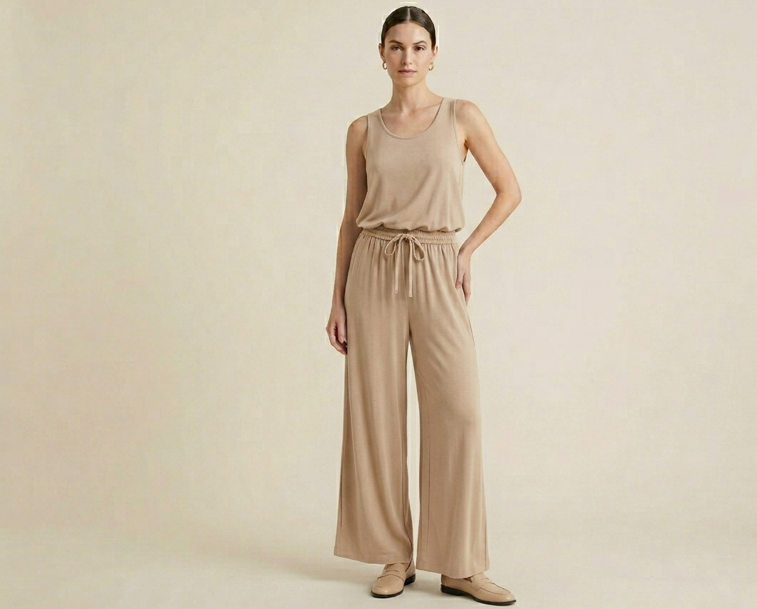 Pantalone a palazzo satin V_DTL9022