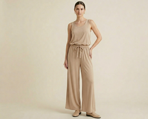 Pantalone a palazzo satin V_DTL9022