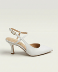 Slingback in pelle bianco sposa V_2164M05