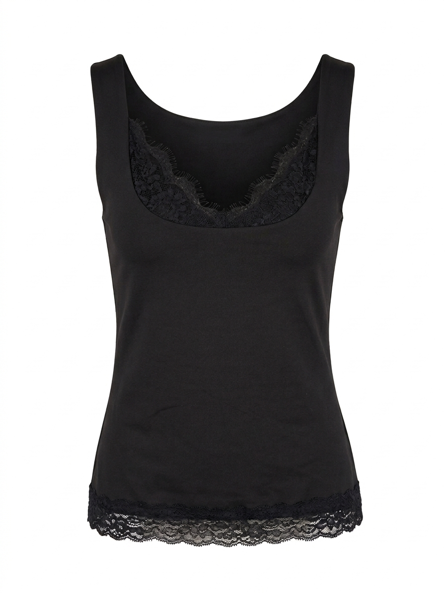 Canotta con dettagli in pizzo  - V_122500