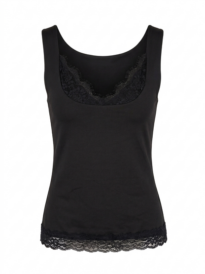 Canotta con dettagli in pizzo  - V_122500