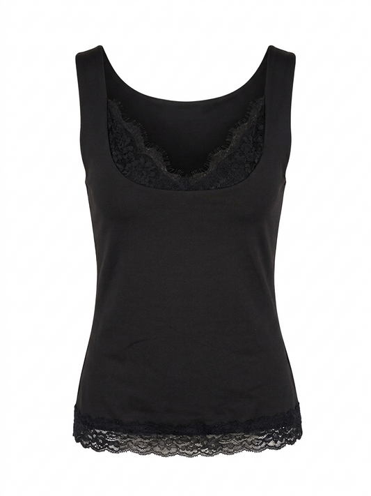 Canotta con dettagli in pizzo  - V_122500