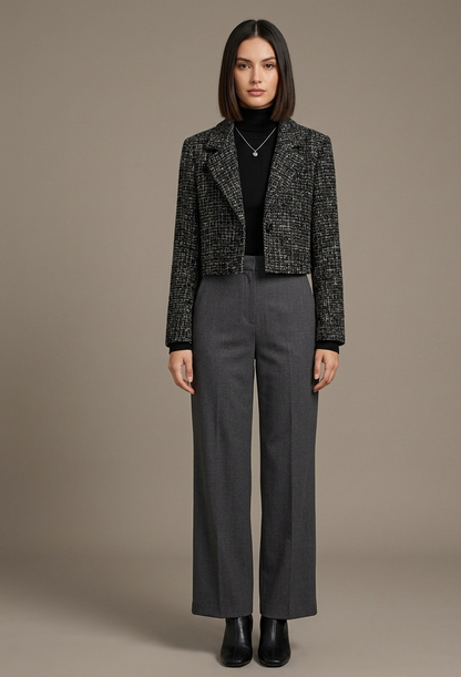 Giacca corta in tweed - V_26117