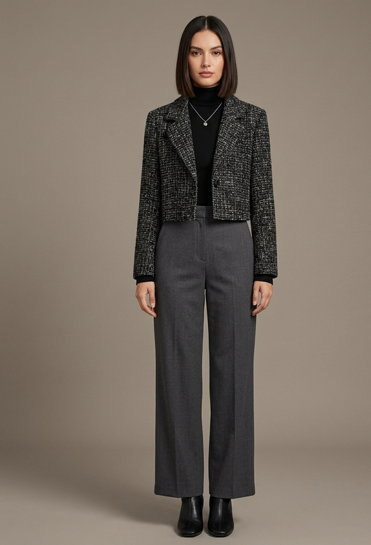 Giacca corta in tweed - V_26117