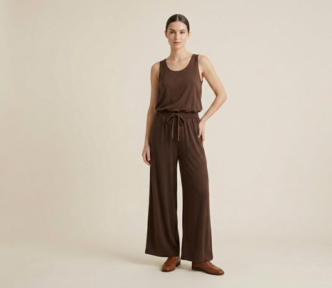 Pantalone a palazzo satin V_DTL9022
