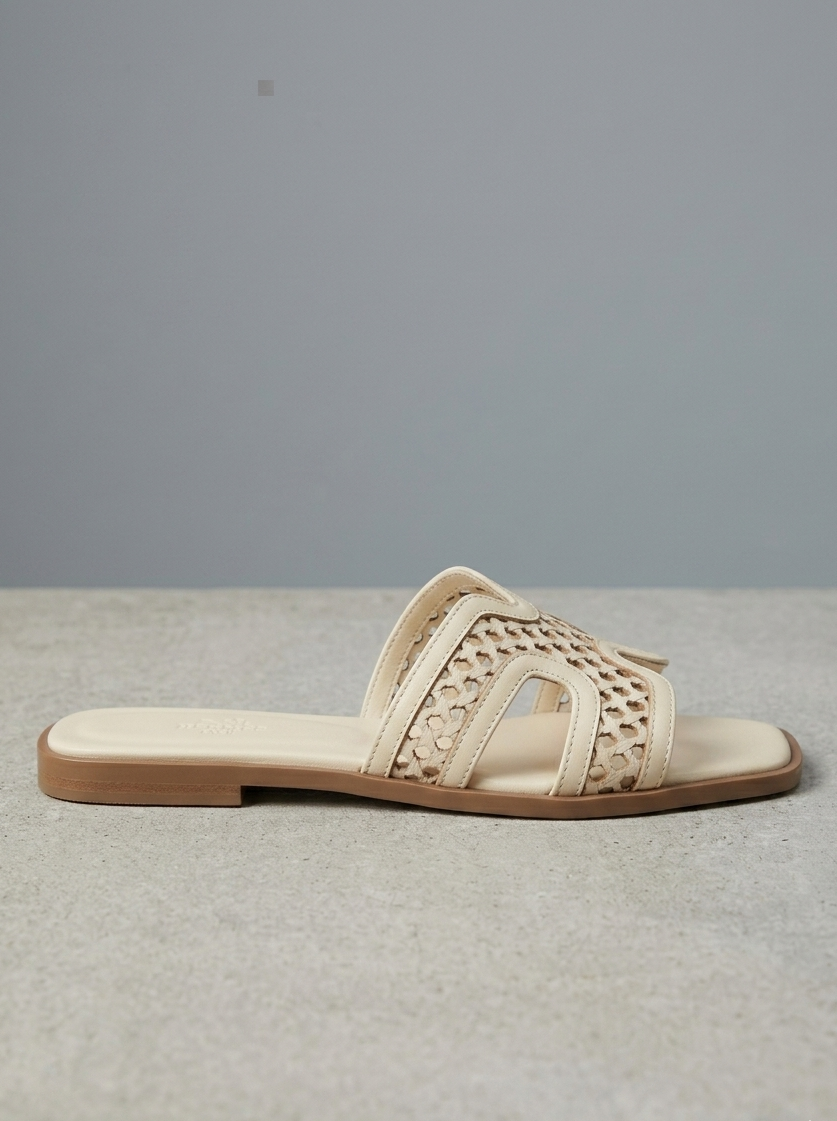 Ciabatta bassa raffia bianco V_GH115