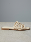 Ciabatta bassa raffia bianco V_GH115