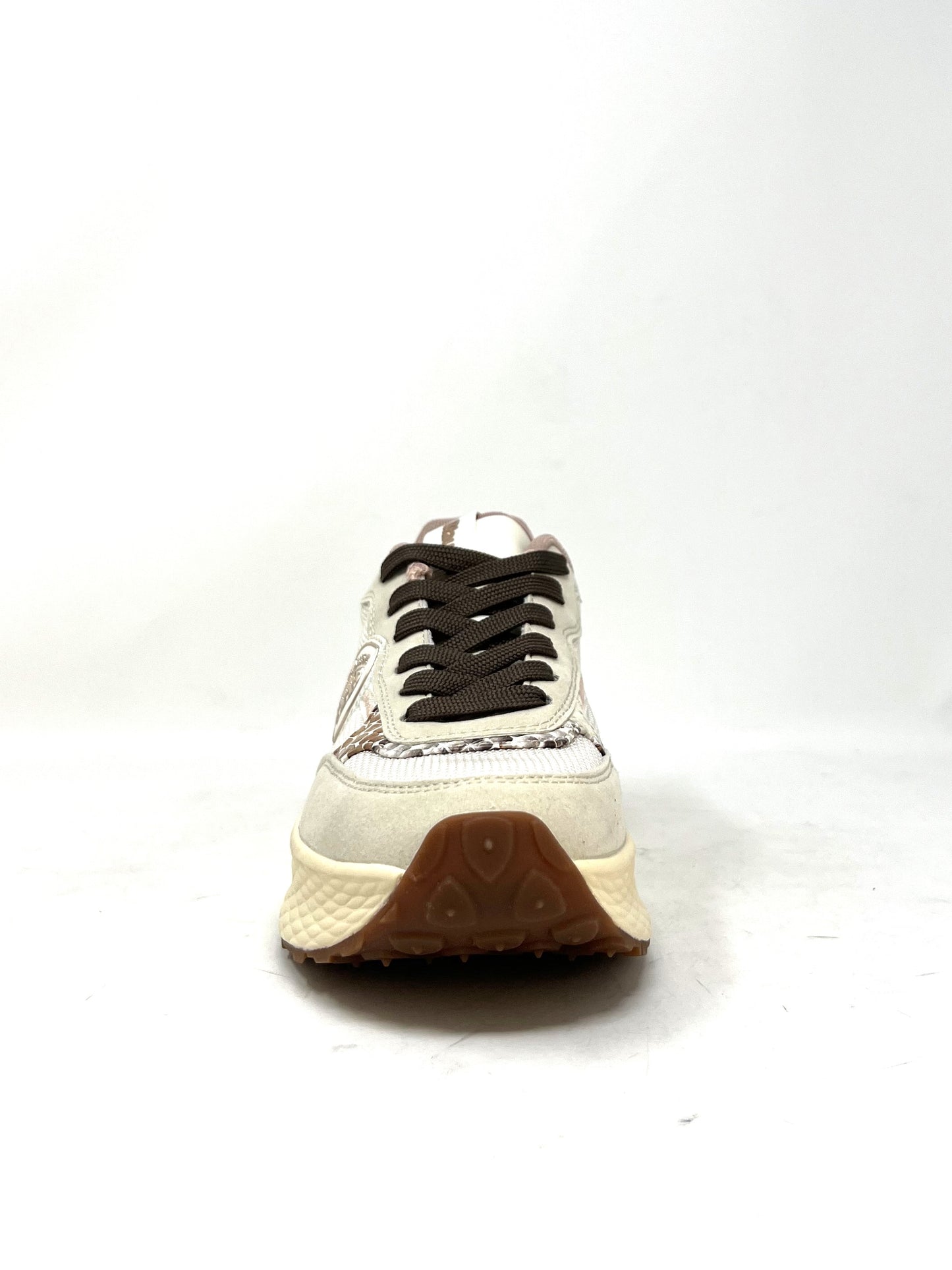 Sneaker cream/brown tessuto - LYNBRO