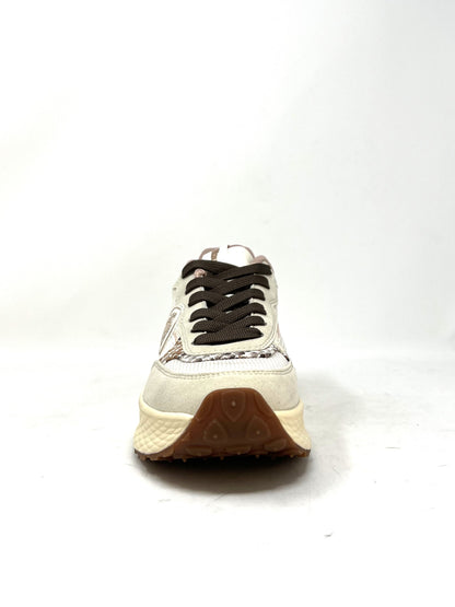 Sneaker cream/brown tessuto - LYNBRO