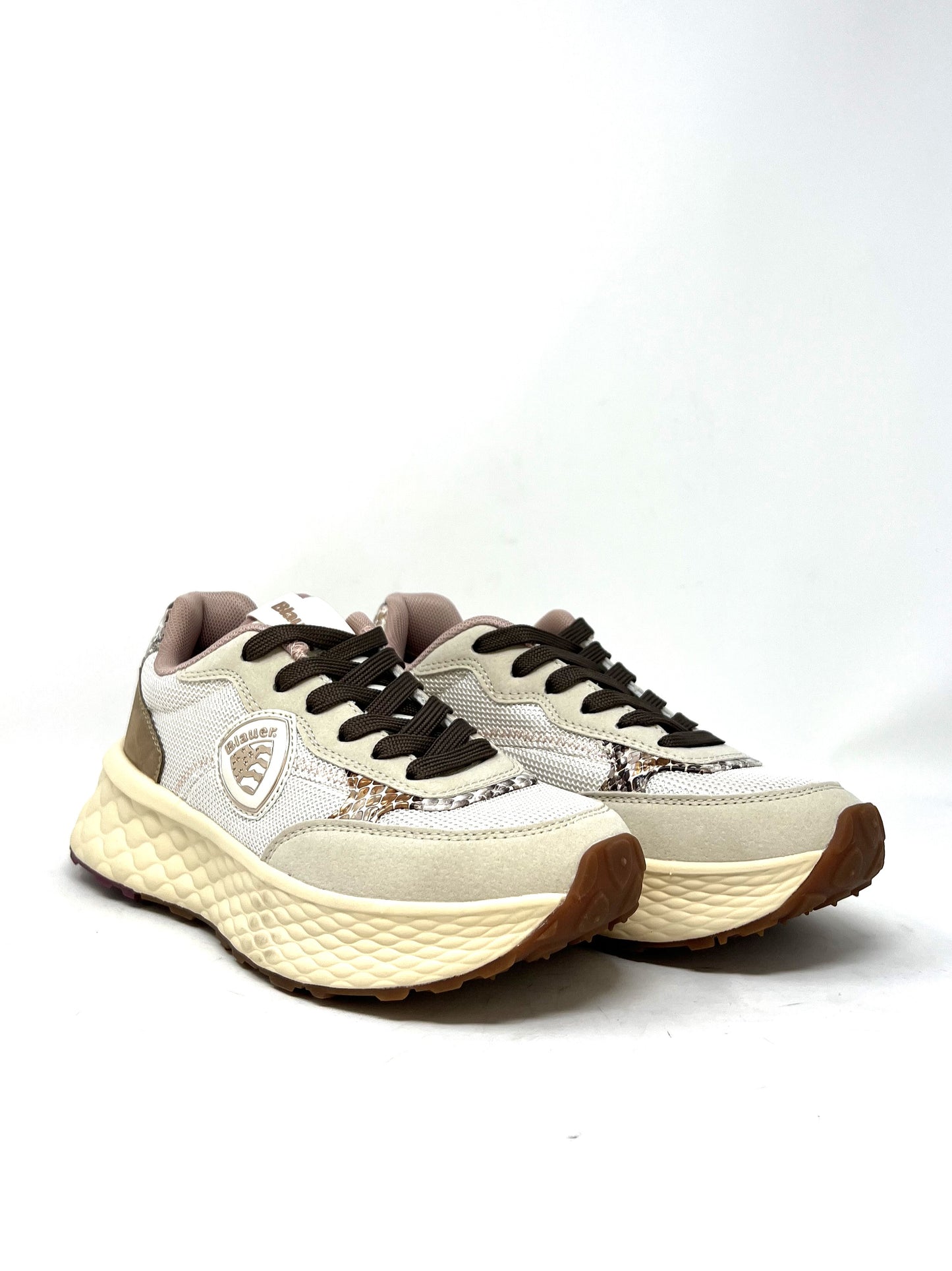 Sneaker cream/brown tessuto - LYNBRO