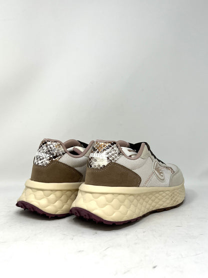 Sneaker cream/brown tessuto - LYNBRO