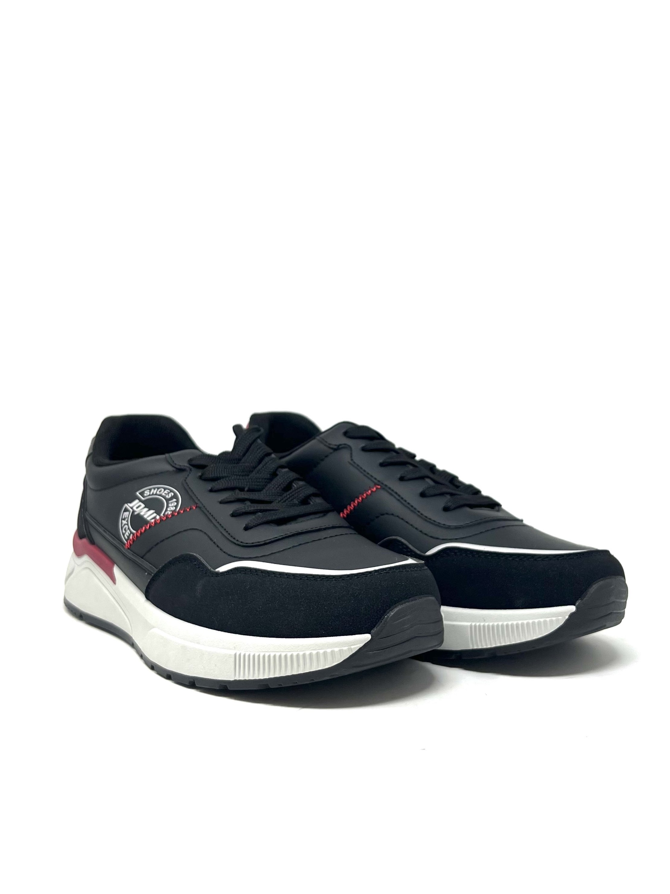 Sneaker con lacci ecopelle nera - 1989NE