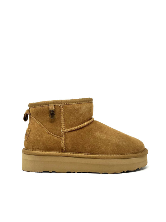 Scarponcino con pelo camoscio camel - 41121C