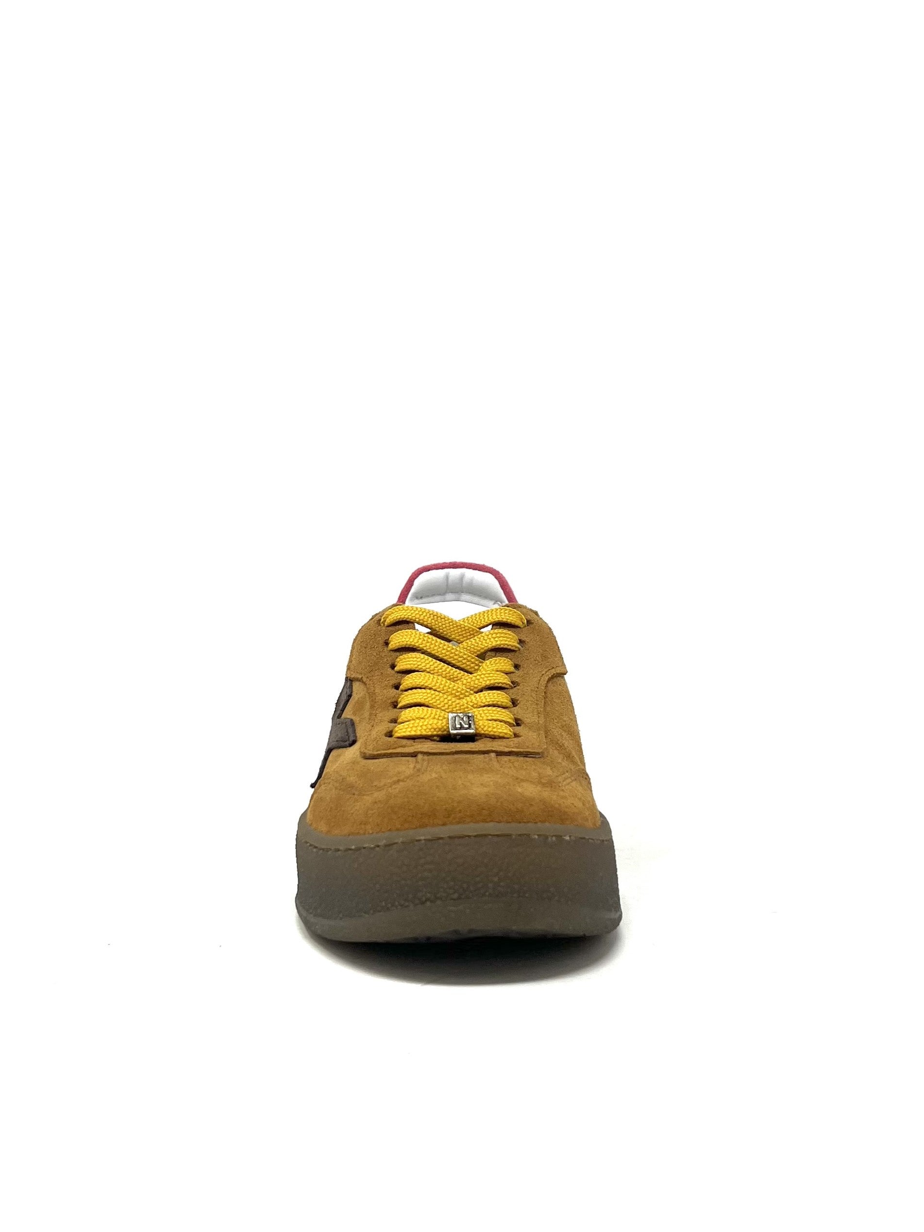 Sneaker stella tabacco lacci gialli - 526SBT